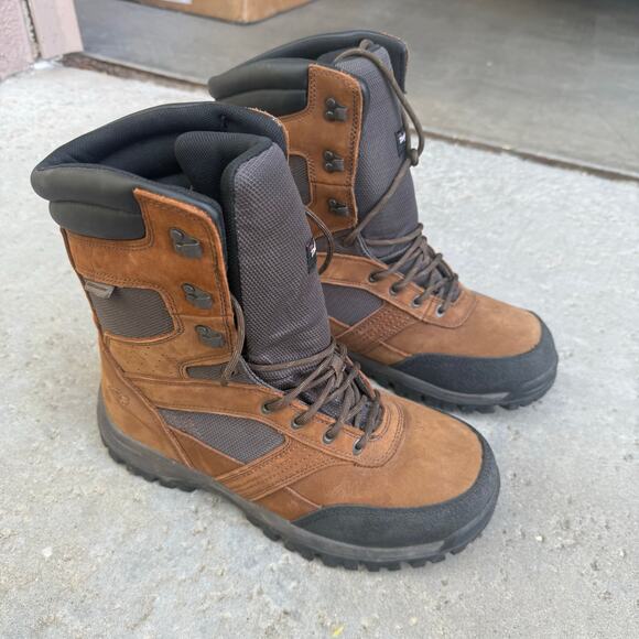 Men's Herman Survivors Brown Leather Round Safety Toe Work Boots Size 9 Wide - Picture 4 of 14